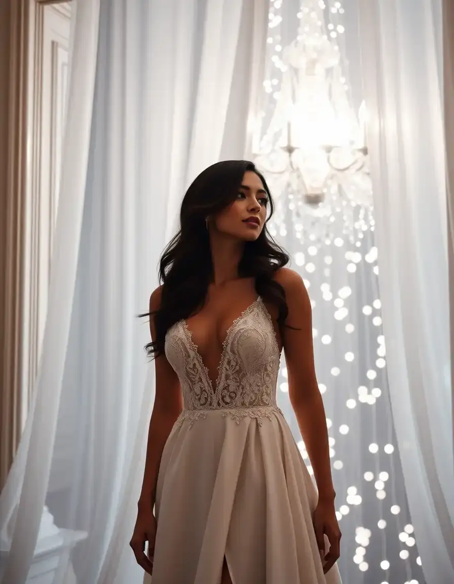 Robe blanche élégante pour le réveillon