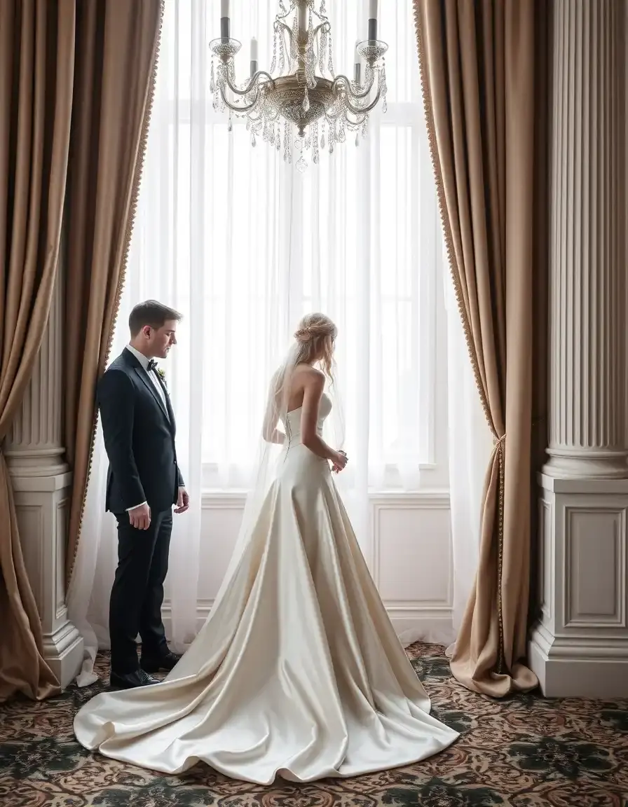 Robe longue en satin chic mariage