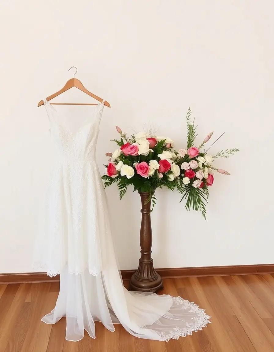 Robe mariage civil courte en dentelle
