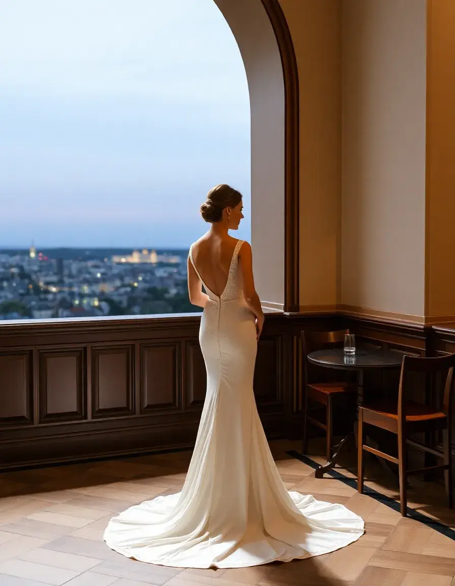 Robe de mariée civile simple et épurée