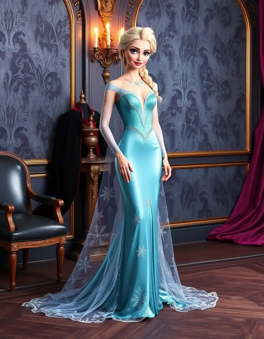 Elegant Elsa Style - Robe sirène sophistiquée