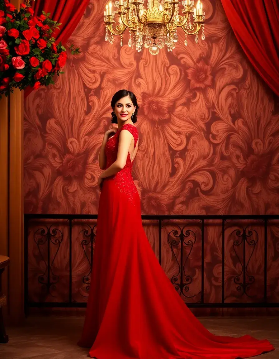Robe soirée mariage rouge élégante pour invitée
