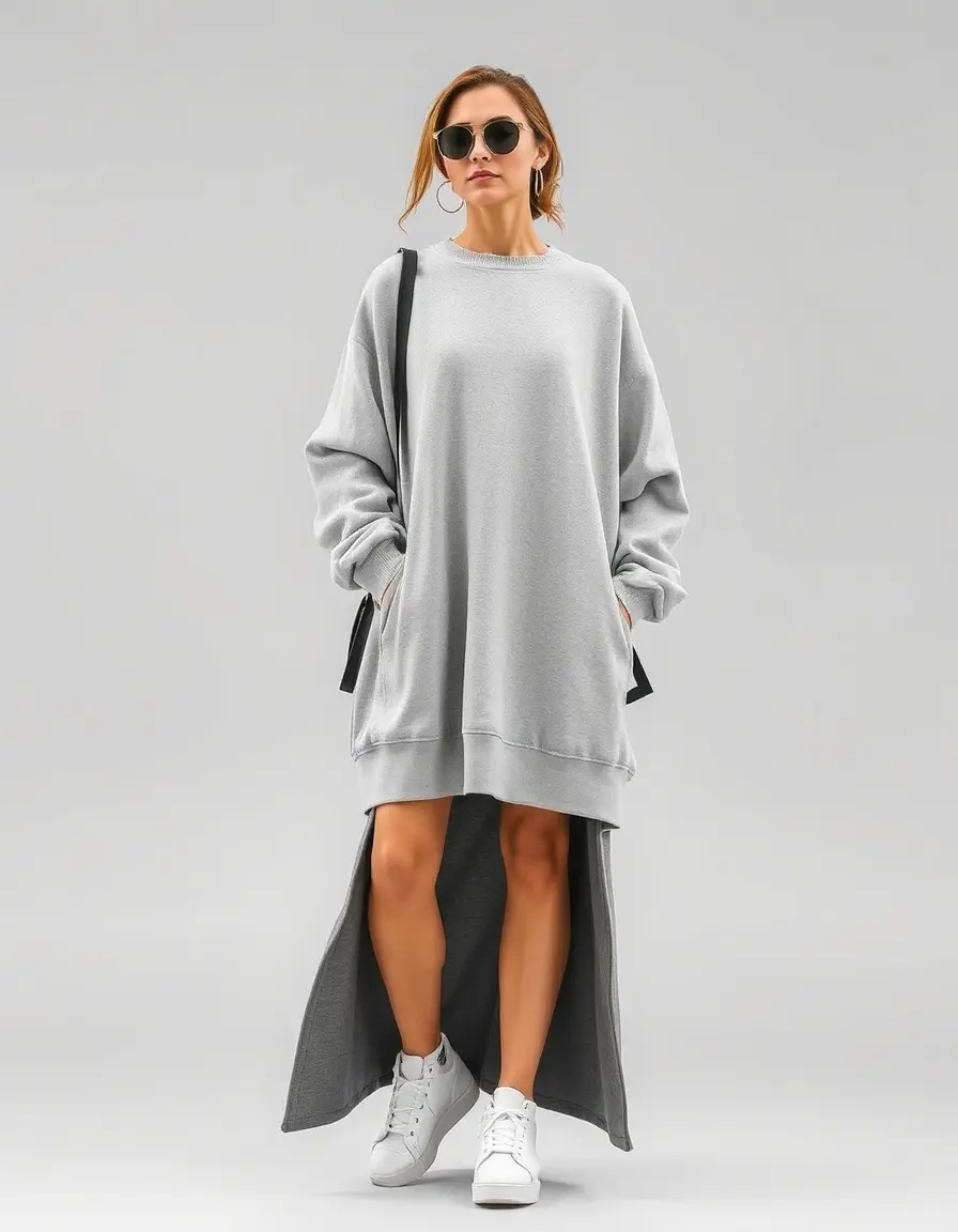 Oversized Sweatshirt Dress - Robe sweat oversize moderne