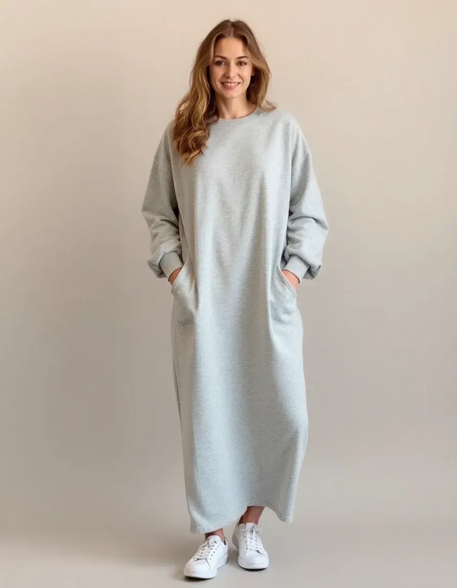 Casual Sweat Gown - Robe sweat longue décontractée