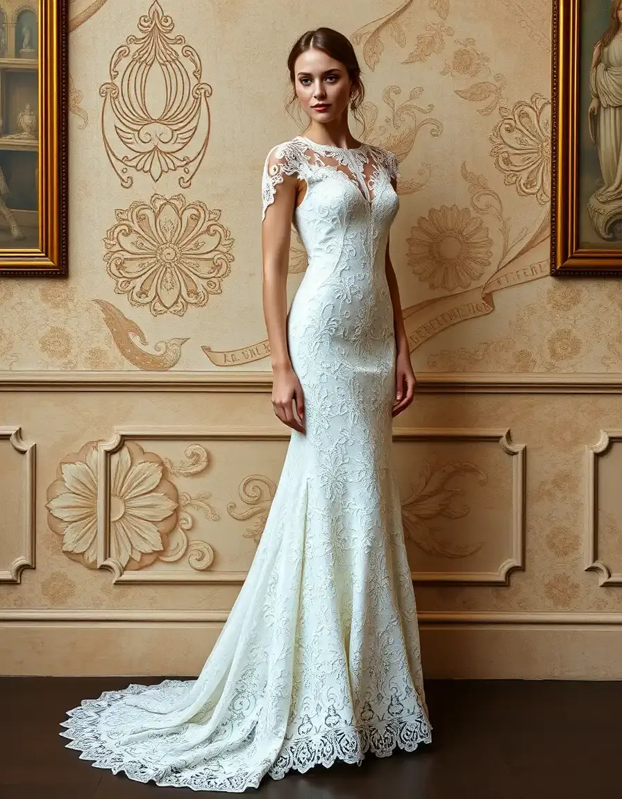 Robe Lace Temoin Gown en dentelle