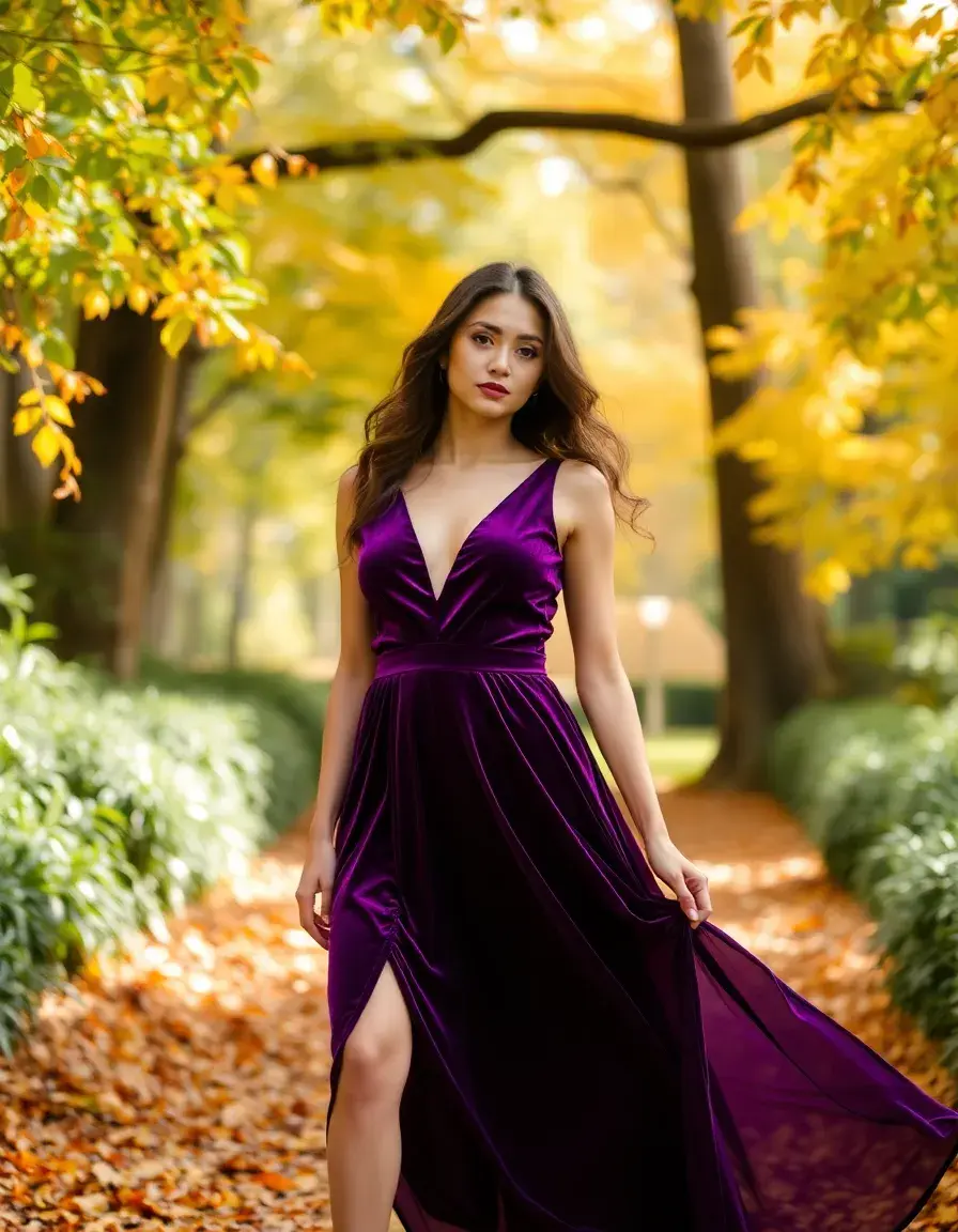 Purple Velvet Dress - Robe velours violette