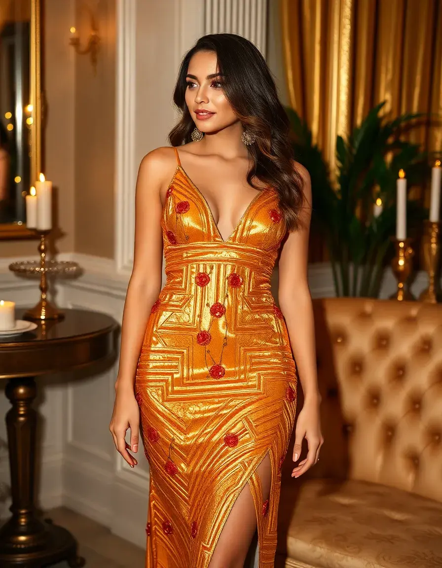 Gold Velvet Party - Robe de fête velours doré