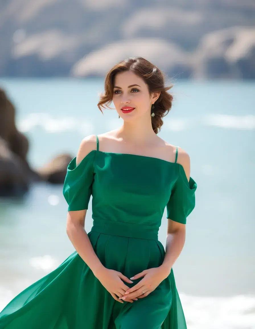Robe vert d'eau sophistiquée