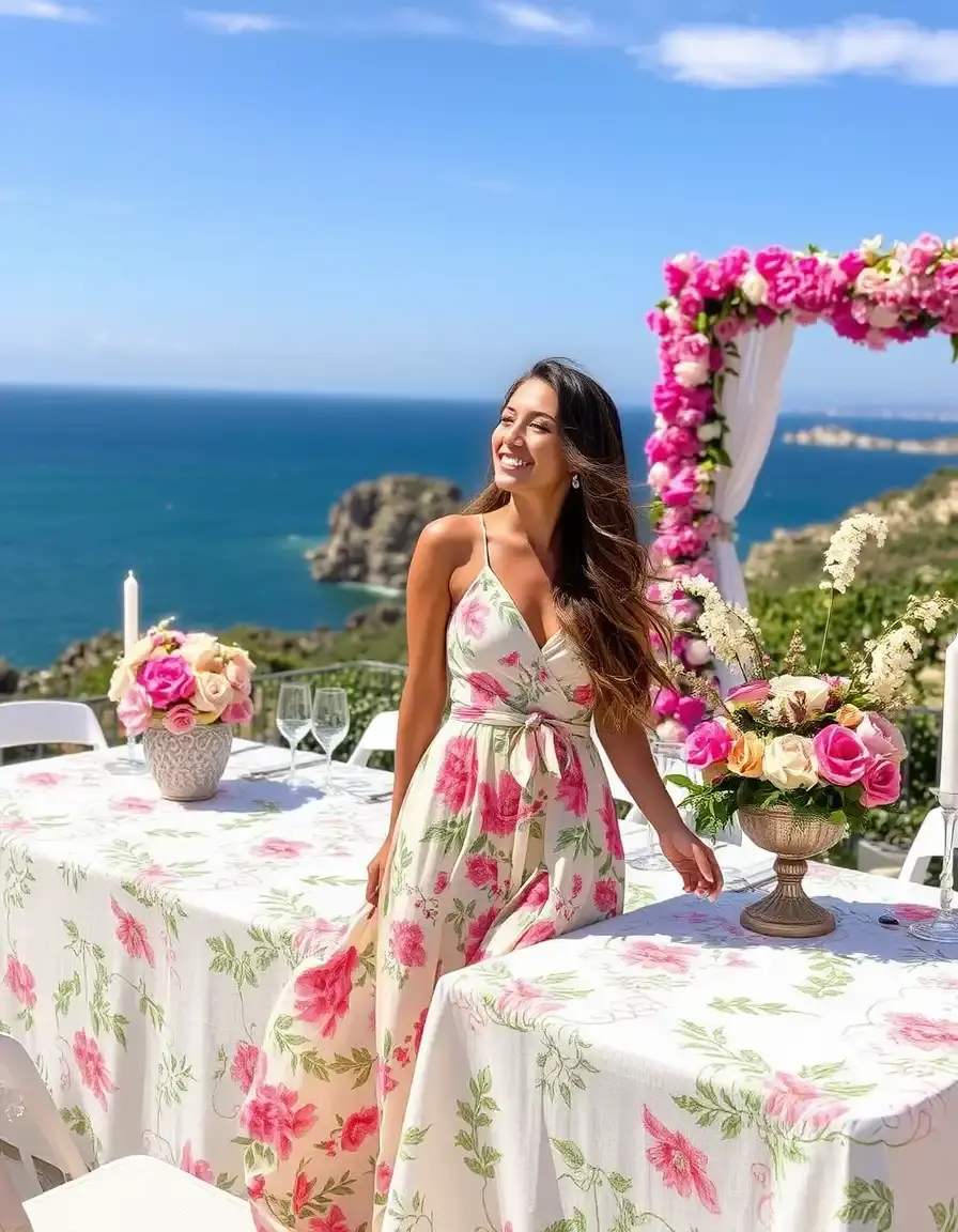 Robe été longue fleurie vaporeuse style romantique