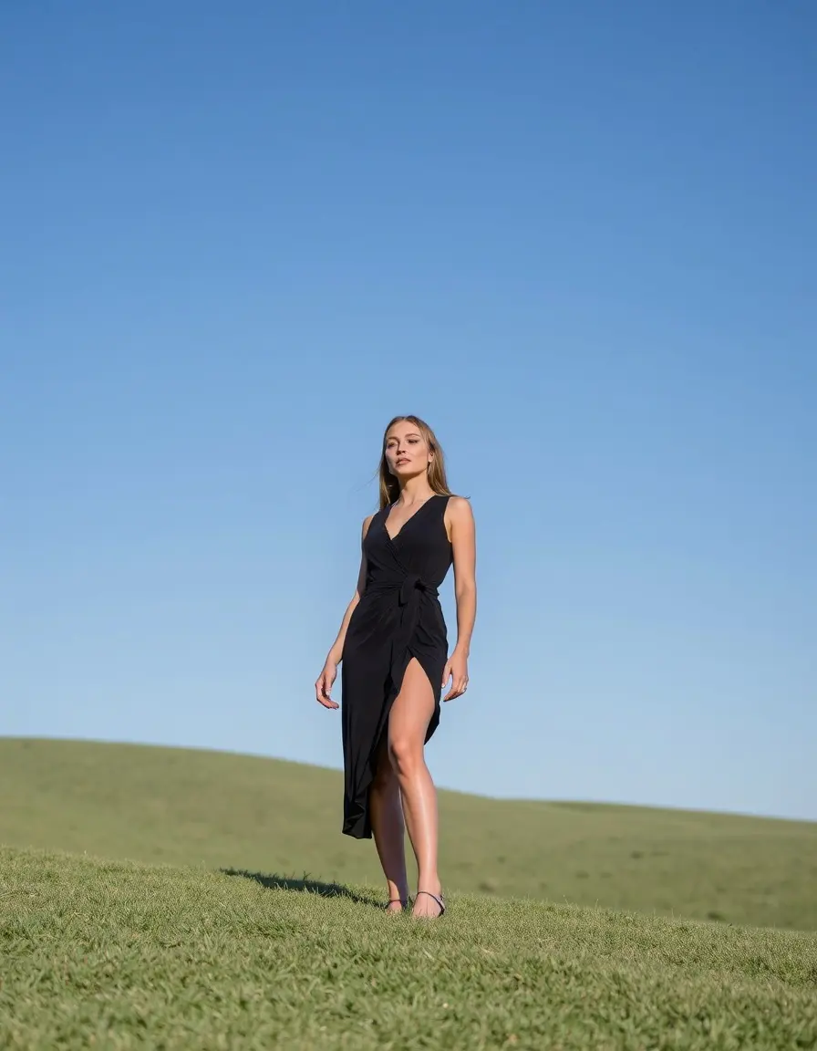 Robe Portefeuille Noire flatteuse