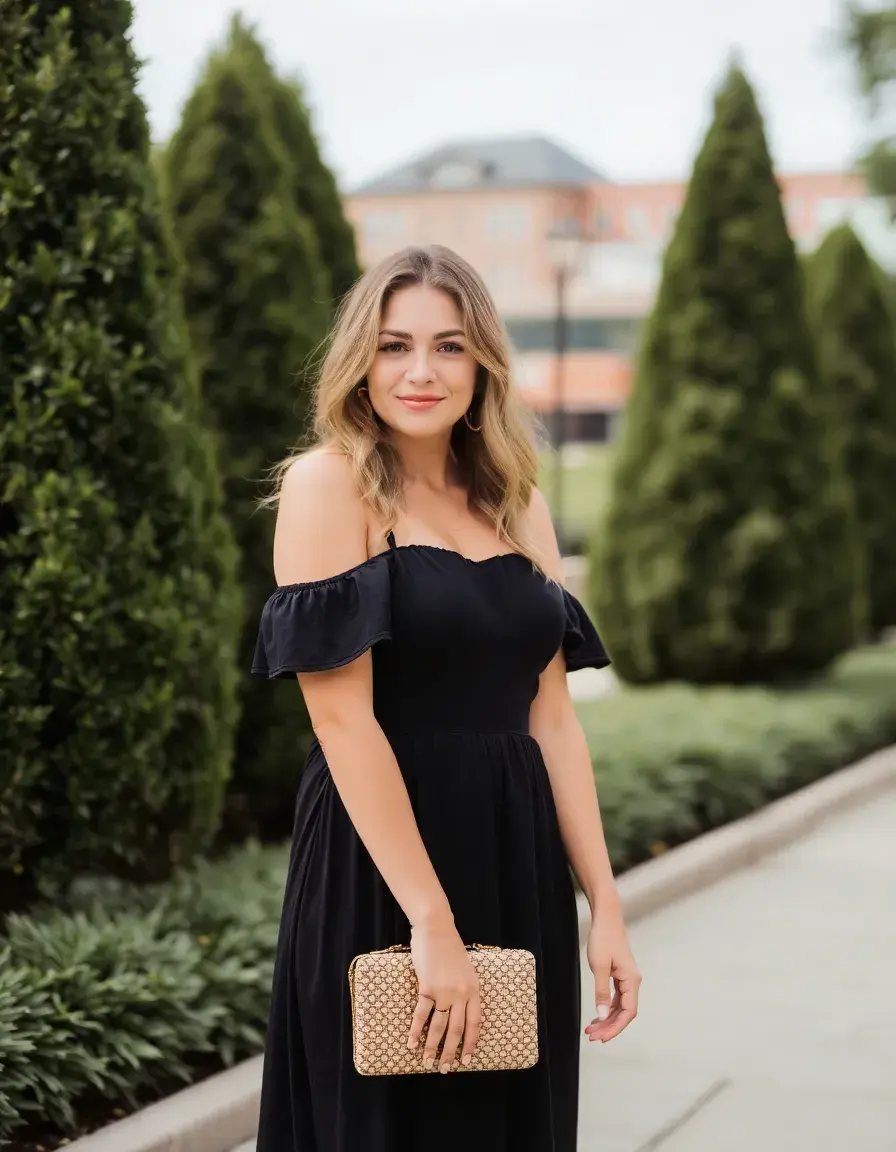 Robe Noire épaules dénudées