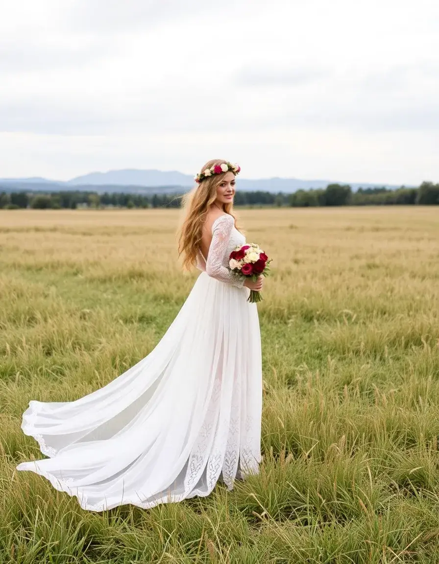 Robe de cérémonie style bohème chic