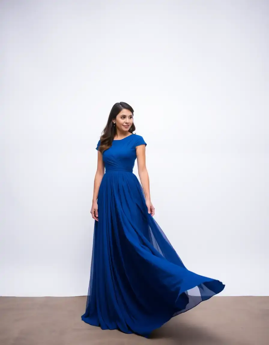 Elegant Blue Mother Dress - Robe bleue élégante pour mariage