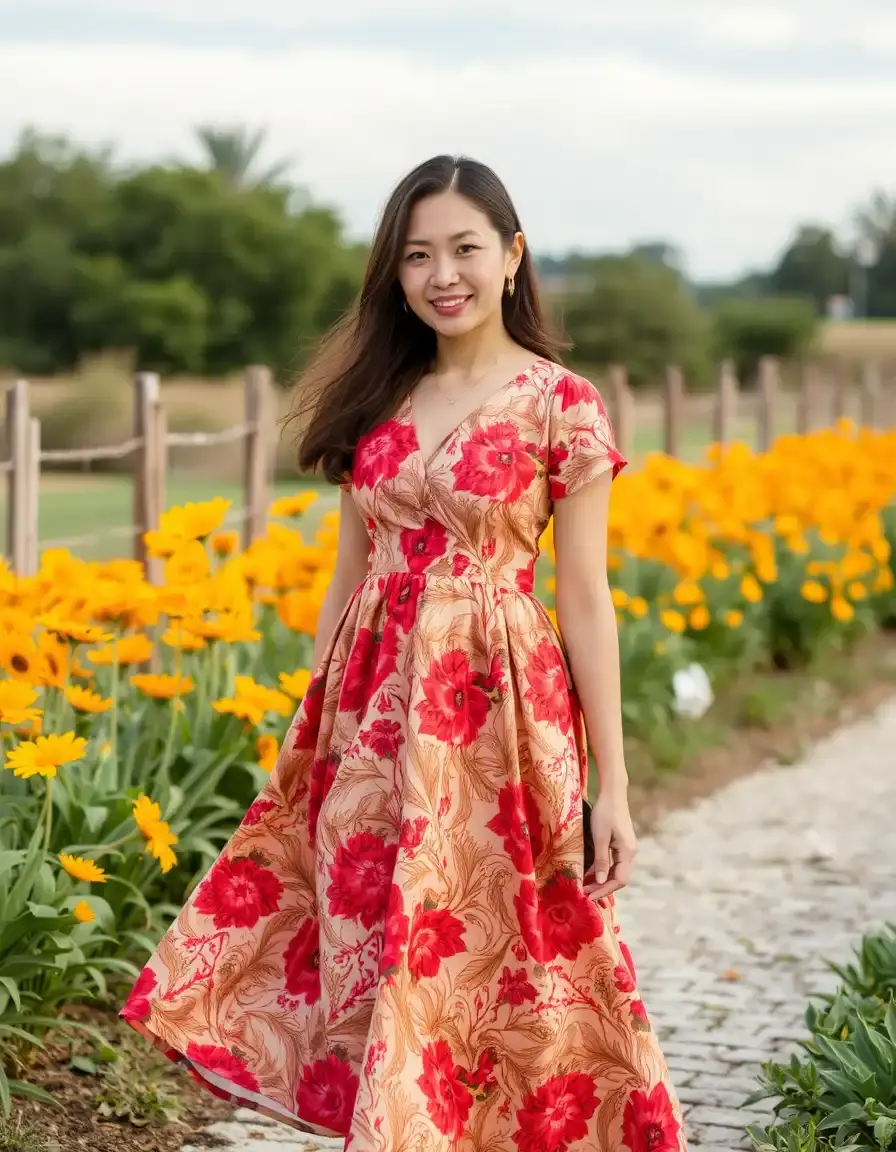 Printed Mother Dress - Robe à motifs élégante