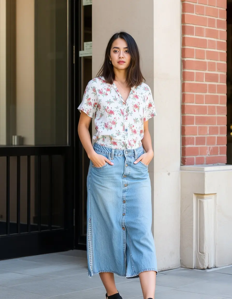 Printed En Jean Dress - Robe en jean imprimée