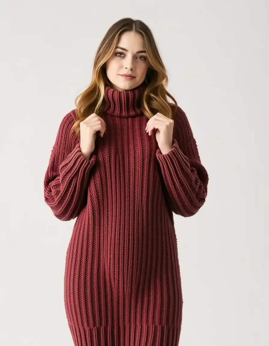 Warm Knit Pull Dress - Robe pull en maille chaude