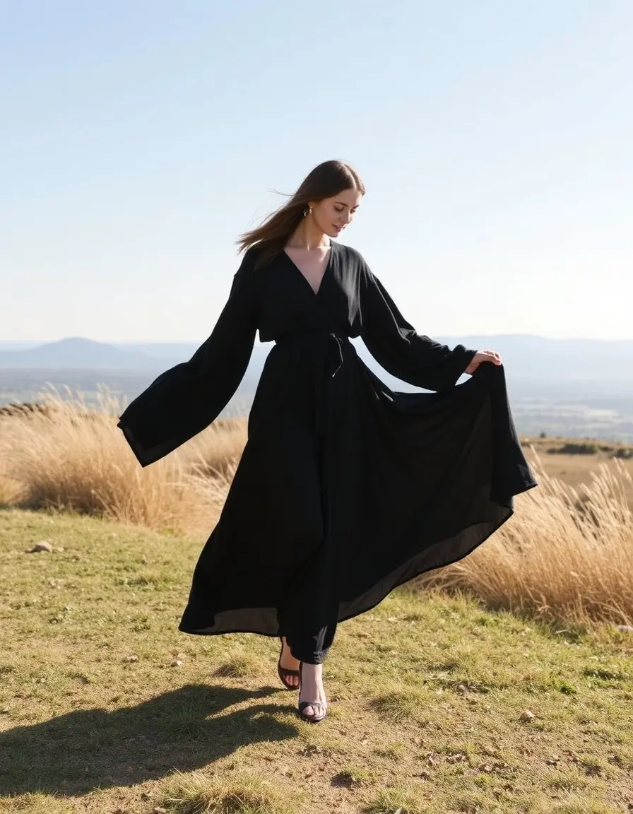 Long Sleeve Pull Gown - Robe pull longue à manches