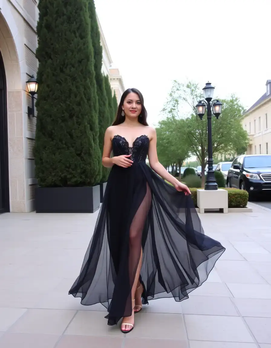 Elegant Fête Outfit robe de soirée chic