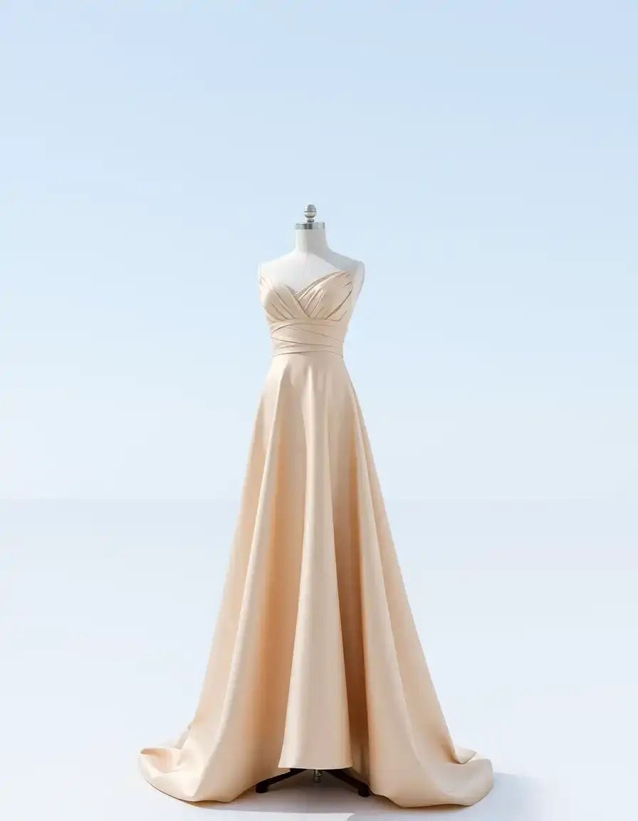 Satin Beige Gown