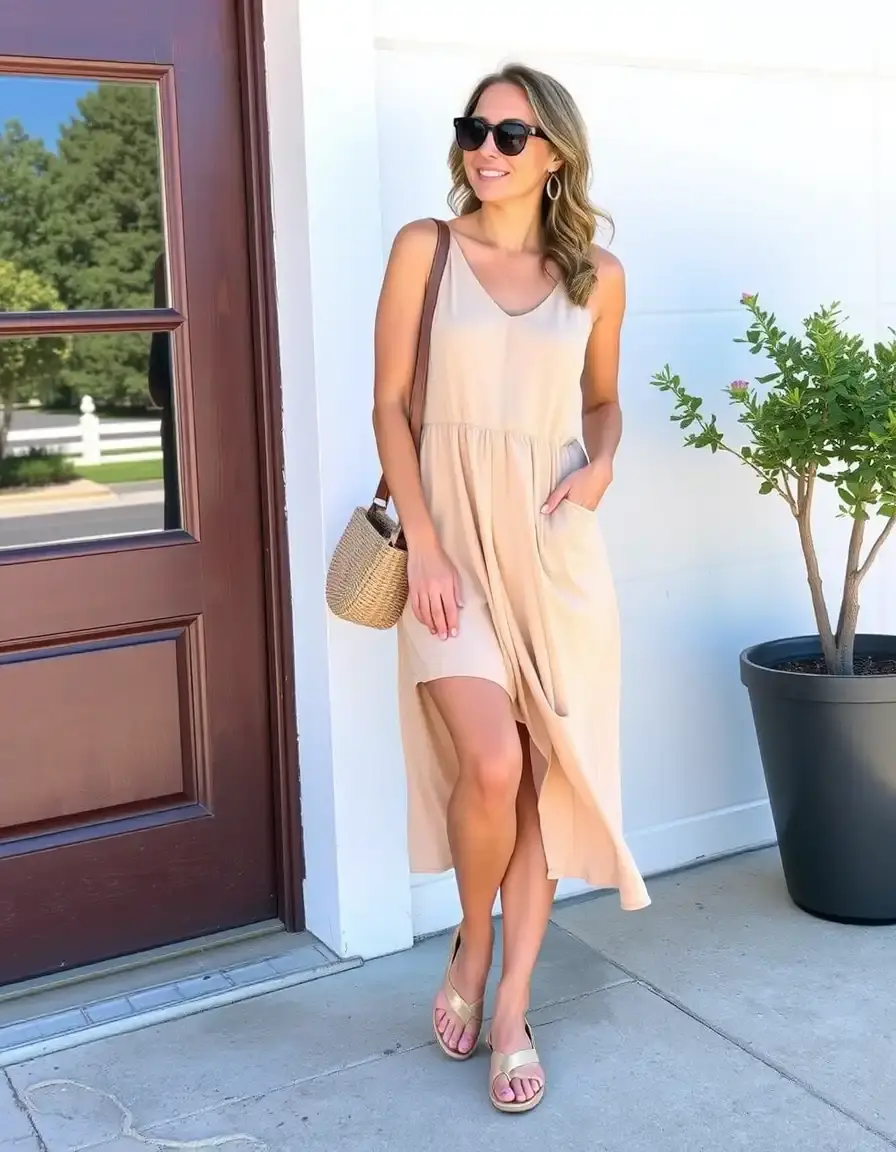 Casual Beige Sundress