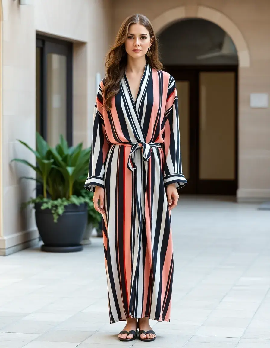 Striped Robe Longue Shirt - Robe longue à rayures