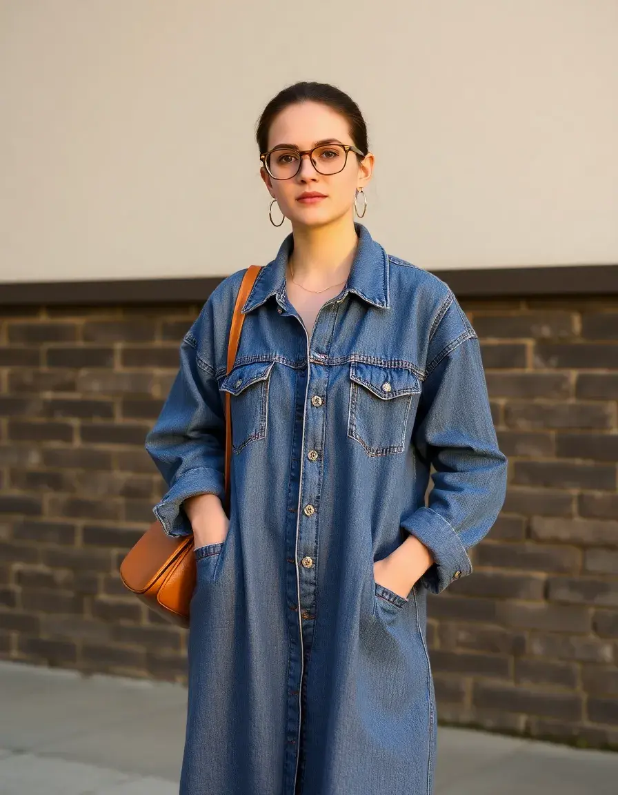 Denim Chemisier Long - Robe chemise en jean longue