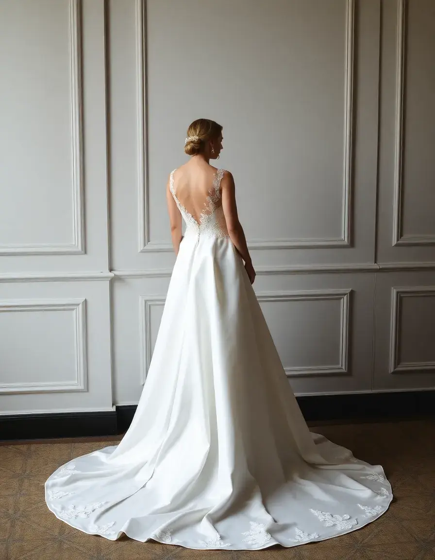 Grande robe de soirée formelle avec traîne