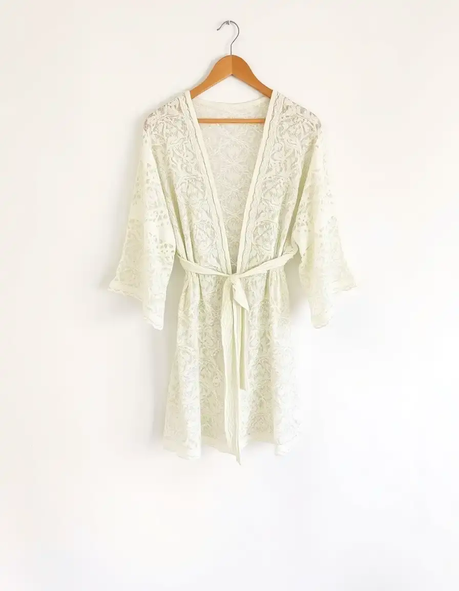 Short Lace Robe - Robe dentelle courte moderne