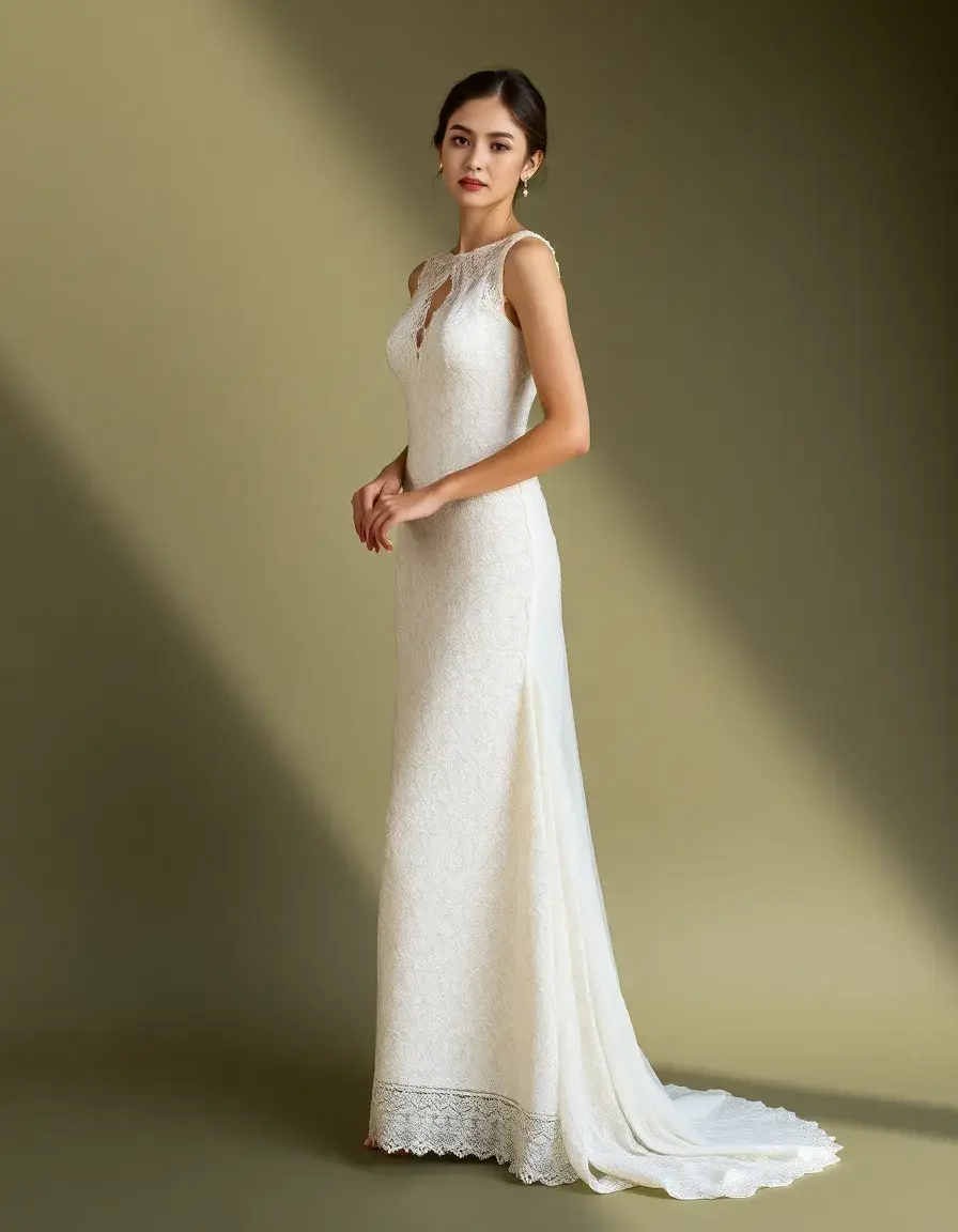 Long Dentelle Dress - Robe dentelle longue élégante