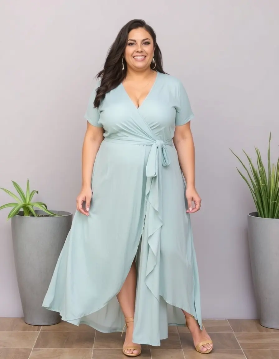 Wrap Plus Size Dress robe portefeuille
