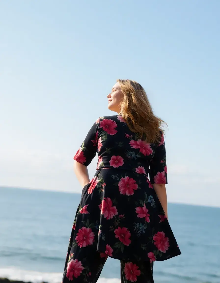Floral Grande Taille robe à fleurs