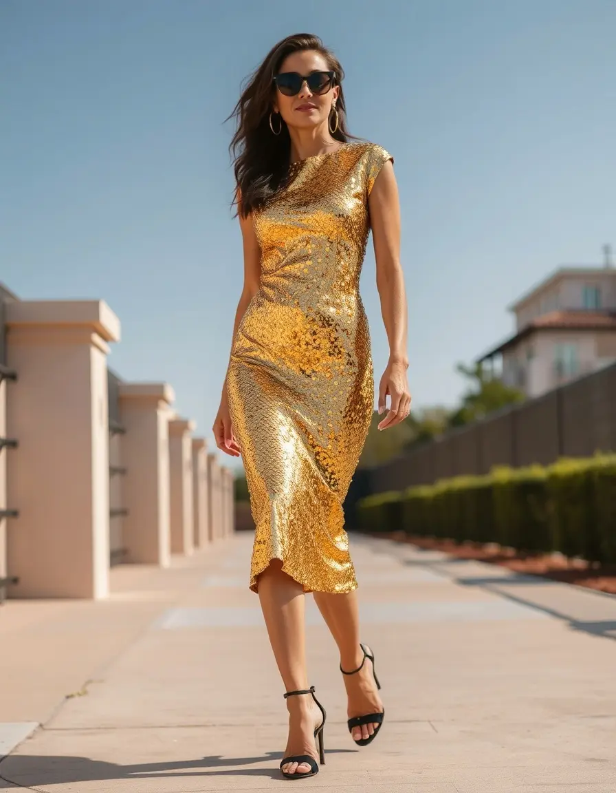 Sequined Mother Midi Dress - les plus belles robes de mère de mariée