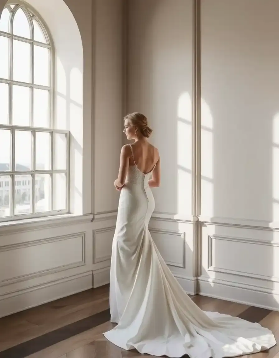 Robe de mariée coupe sirène longue