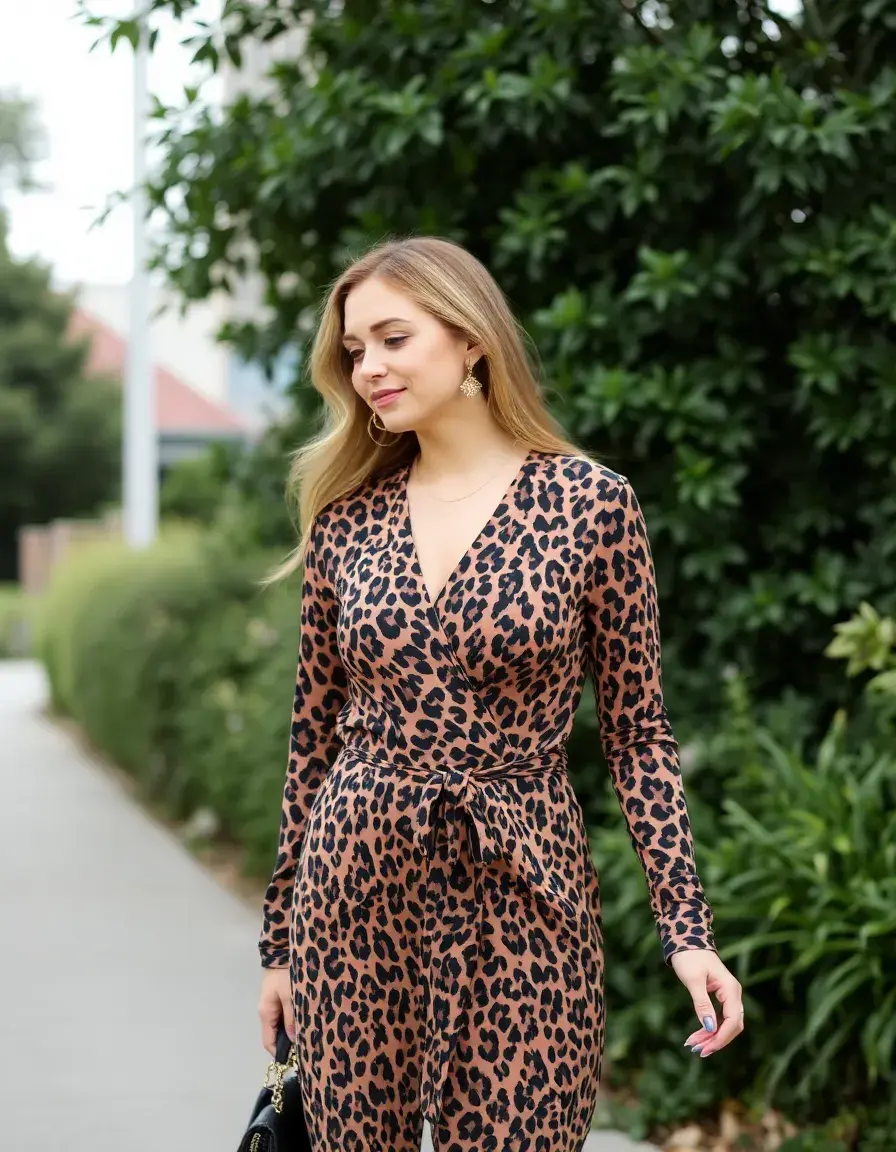 Robe portefeuille léopard flatteuse pour toutes les silhouettes