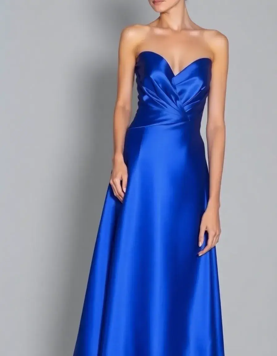 Satin Evening Dress from Store - Robe de soirée satin bleue