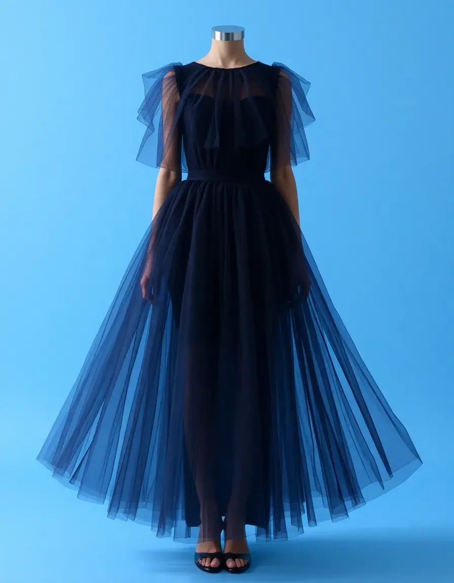 Robe longue en tulle multicouche pour invitée