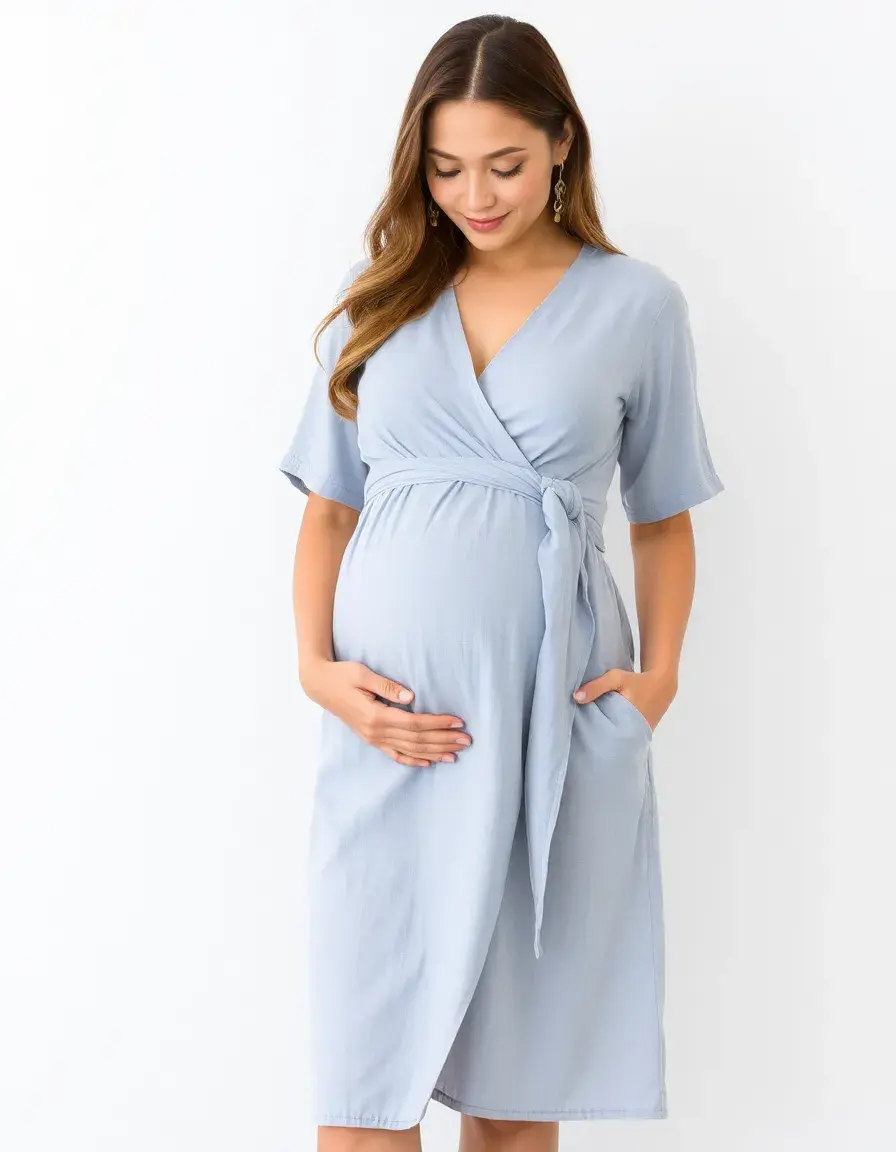Robe allaitement portefeuille en coton