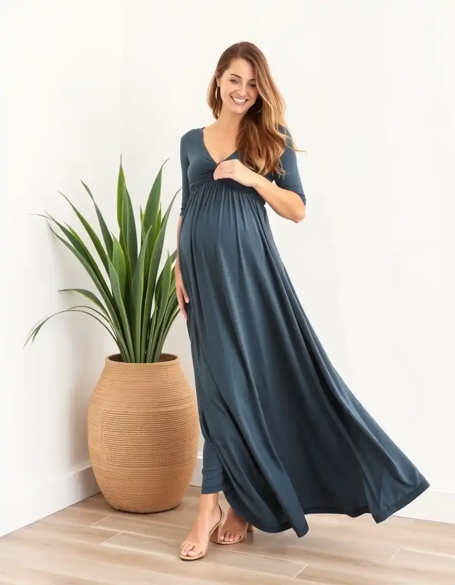 Longue robe allaitement fluide