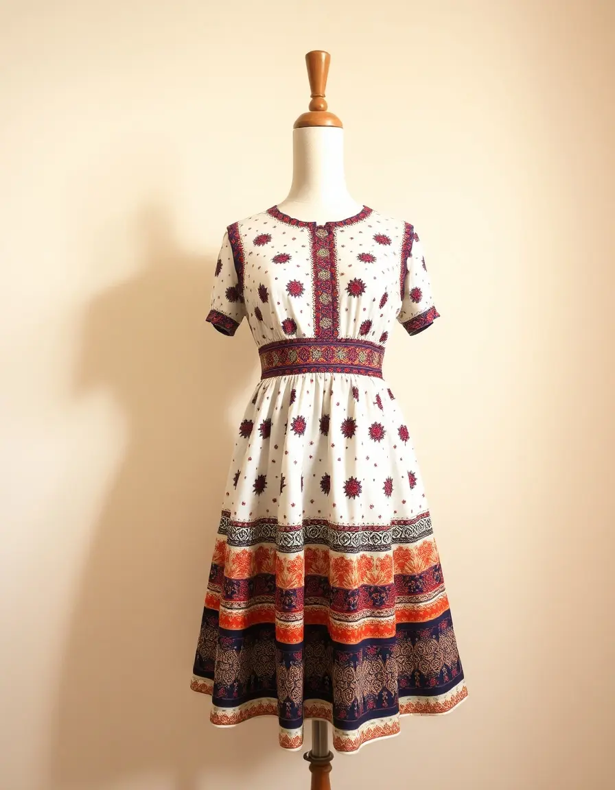 Robe courte trapèze année 70