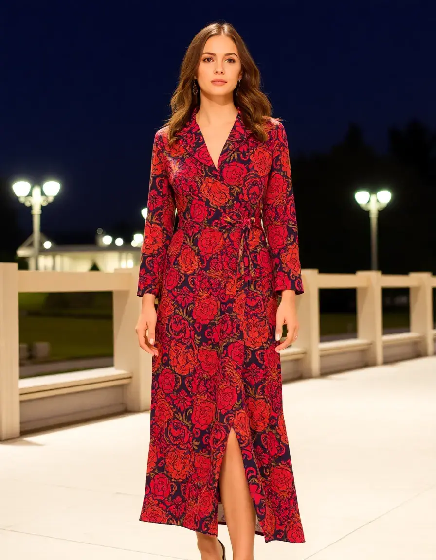 Robe portefeuille style année 70