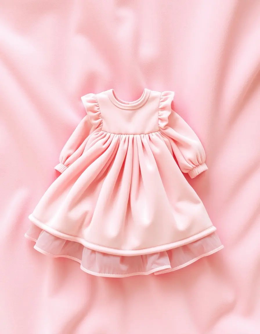 Robe babydoll en velours rose