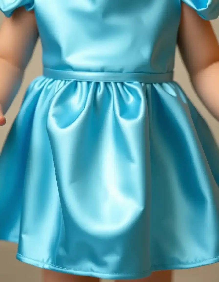 Robe babydoll en satin bleu