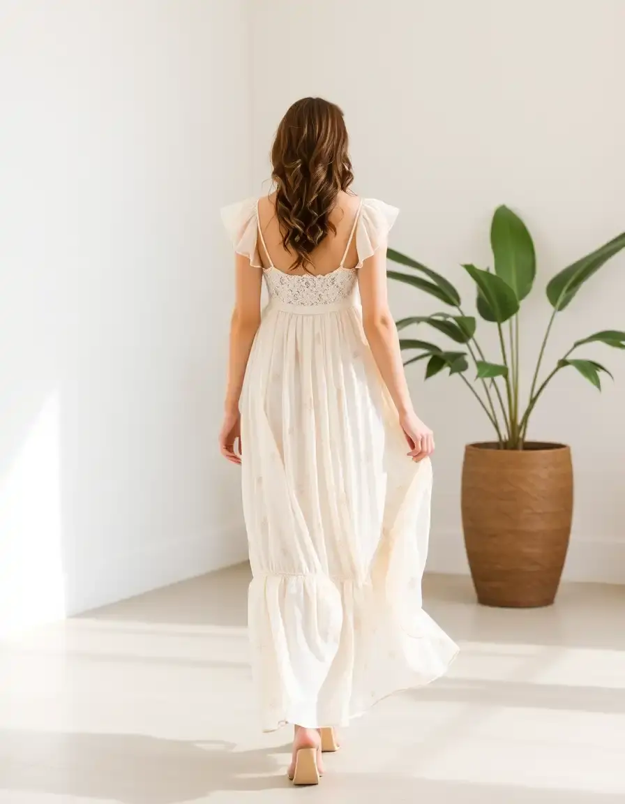Robe babydoll fluide en mousseline