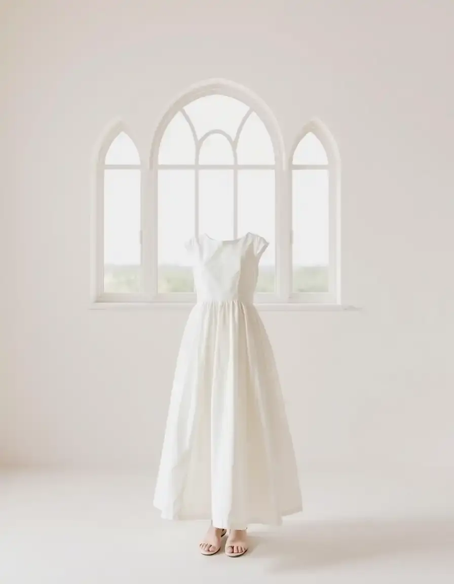 Robe baptême femme blanche longueur midi