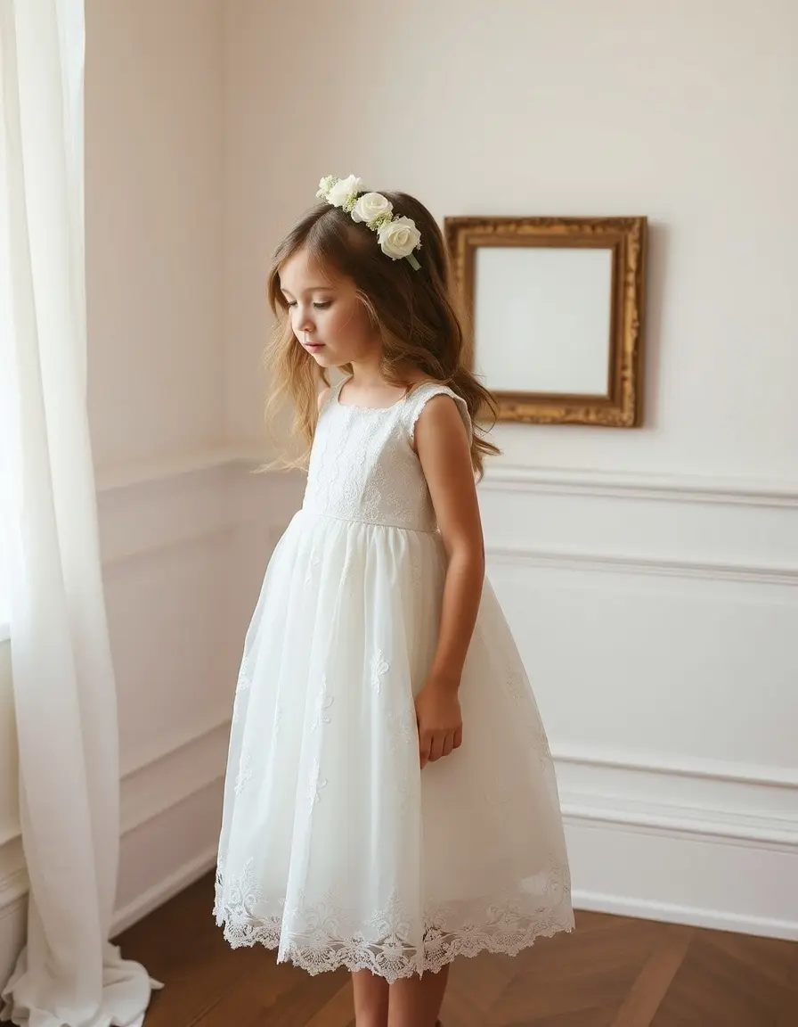 Robe baptême femme en dentelle délicate
