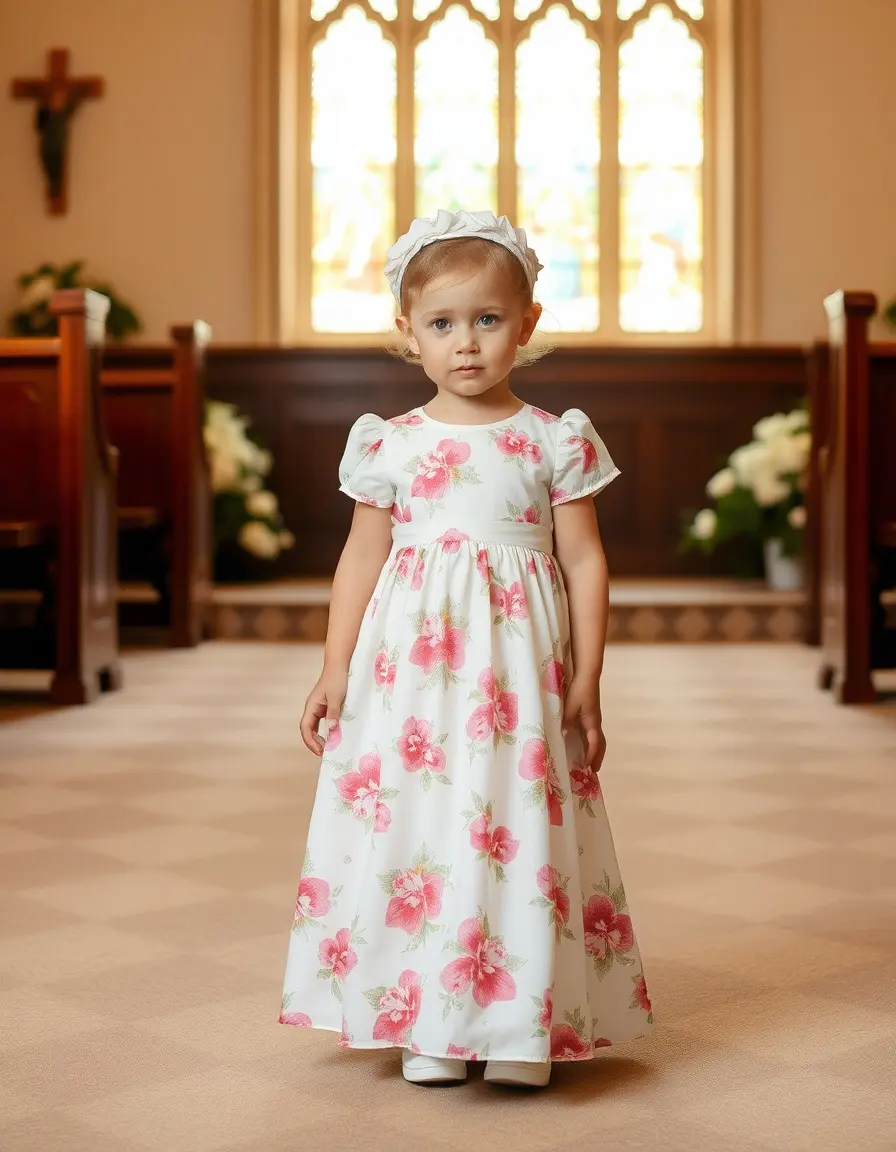Robe baptême femme imprimé floral
