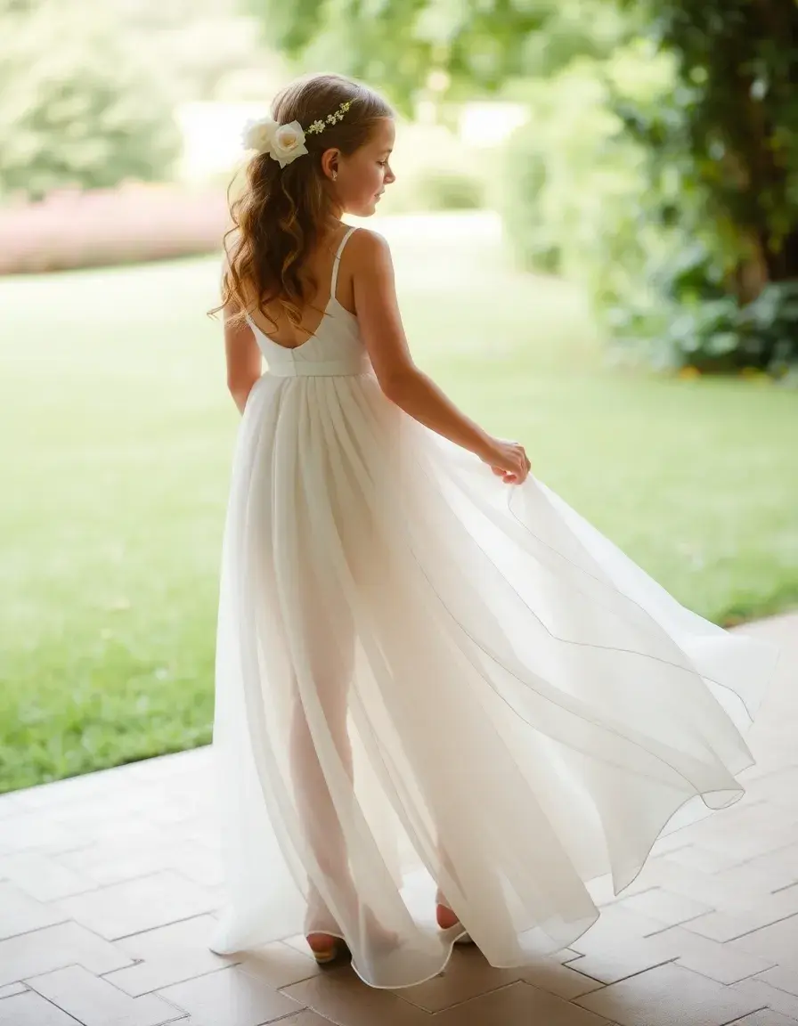 Robe baptême femme en chiffon fluide