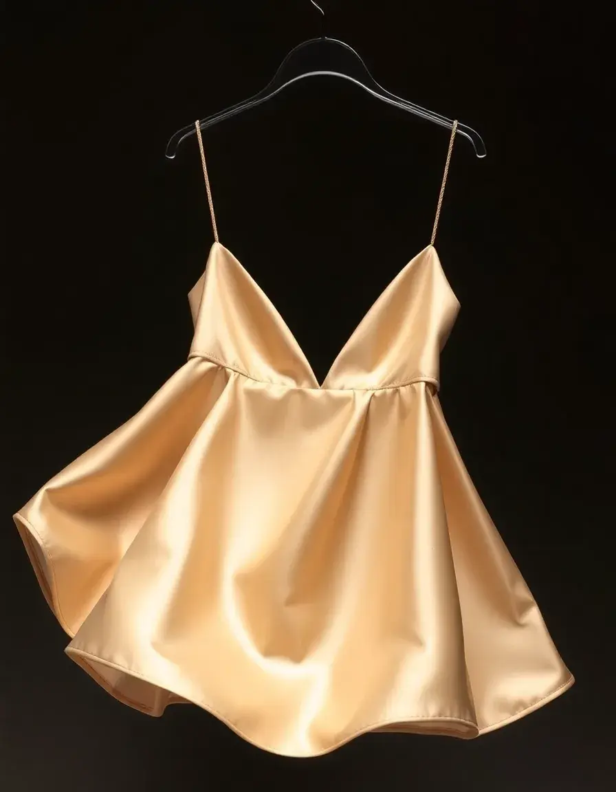 Robe en satin beige brillante coupe slip dress