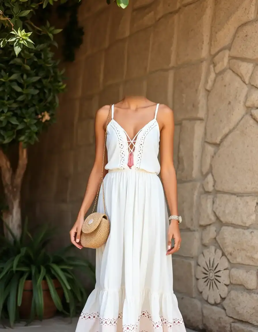 Robe blanche bohème chic détails élégants