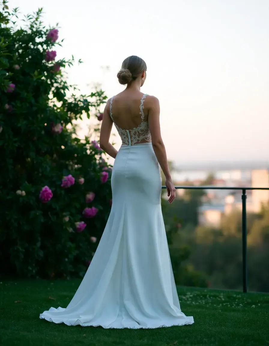 Robe de soirée blanche longue somptueuse